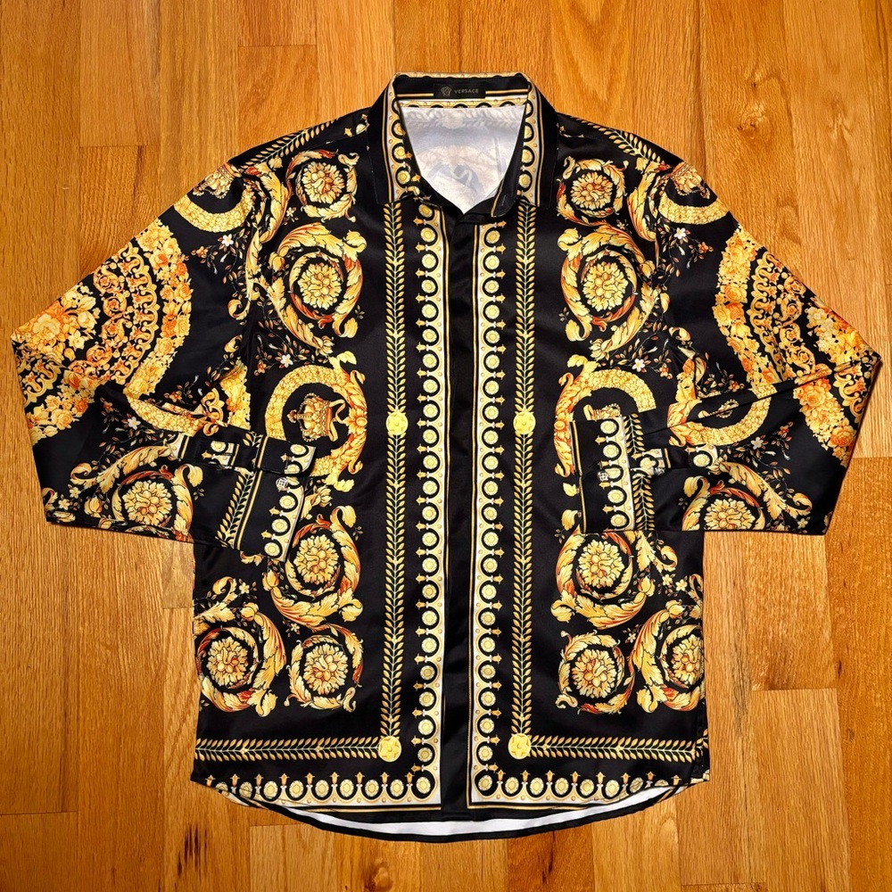 Versace Gold Hibiscus & Baroque Unisex Shirt